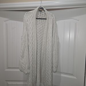 TOP SHOP Cozy Cream Knit Long Sleeve Cardigan /Coat Size 12